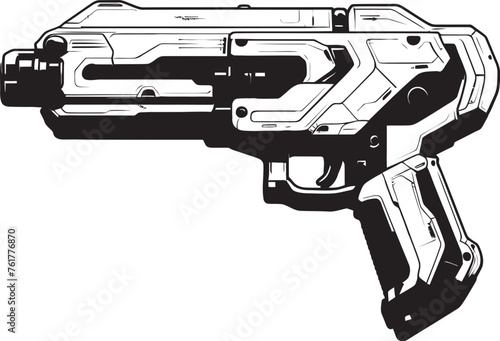 Plasma Pulse Black Logo Design Icon Laser Strike Vector Weapon Symbol