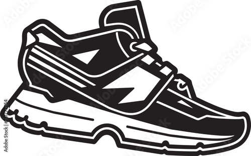 AeroFlex Vector Futuristic Footwear Symbol HyperGlide Black Logo Vector