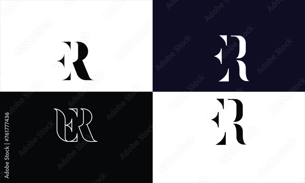 ER, RE, E,R , Abstract letters Logo monogram ER, RE, E,R , Abstract letters Logo monogram