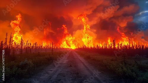 Scorched earth: forest fires rage, casting a dark shadow on the global landscape. © Emiliia