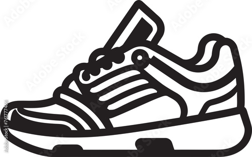 Nova Stride Futuristic Running Shoe Icon NeoSprint Vector Black Logo Design
