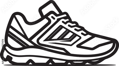 Nova Stride Futuristic Running Shoe Icon NeoSprint Vector Black Logo Design