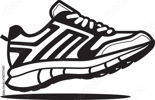 Nova Stride Futuristic Running Shoe Icon NeoSprint Vector Black Logo Design