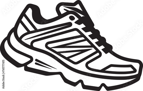 Nova Stride Futuristic Running Shoe Icon NeoSprint Vector Black Logo Design