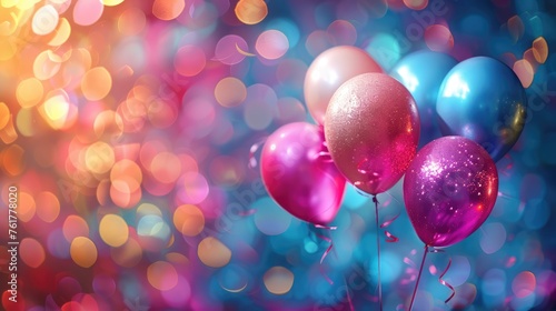 Vibrant Birthday Celebration: Bright Colors and Festive Background Theme