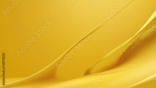 Abstract horizontal background. Yellow curves on a yellow background. AI generative.