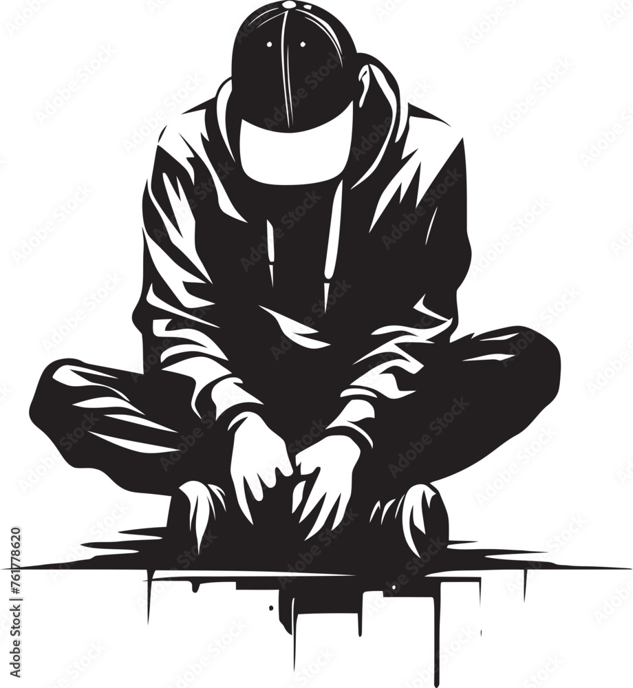 Fototapeta premium Aerosol Ace Graffiti Artist Icon GrafGuardian Innovator Black Logo Design