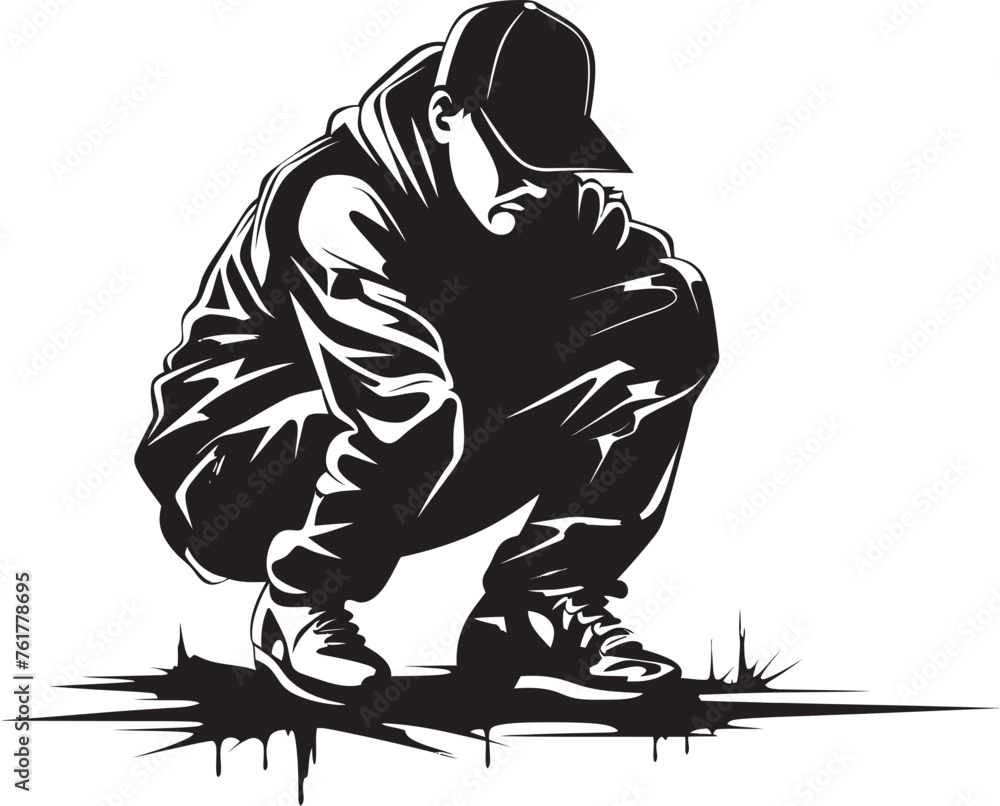 Fototapeta premium Aerosol Ace Graffiti Artist Icon GrafGuardian Innovator Black Logo Design