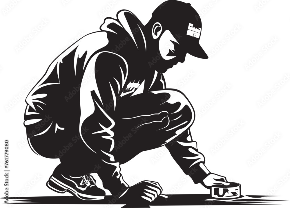 Fototapeta premium SpraySavant Symbol Vector Urban Art Logo TagTactician Icon Black Logo Artist Design