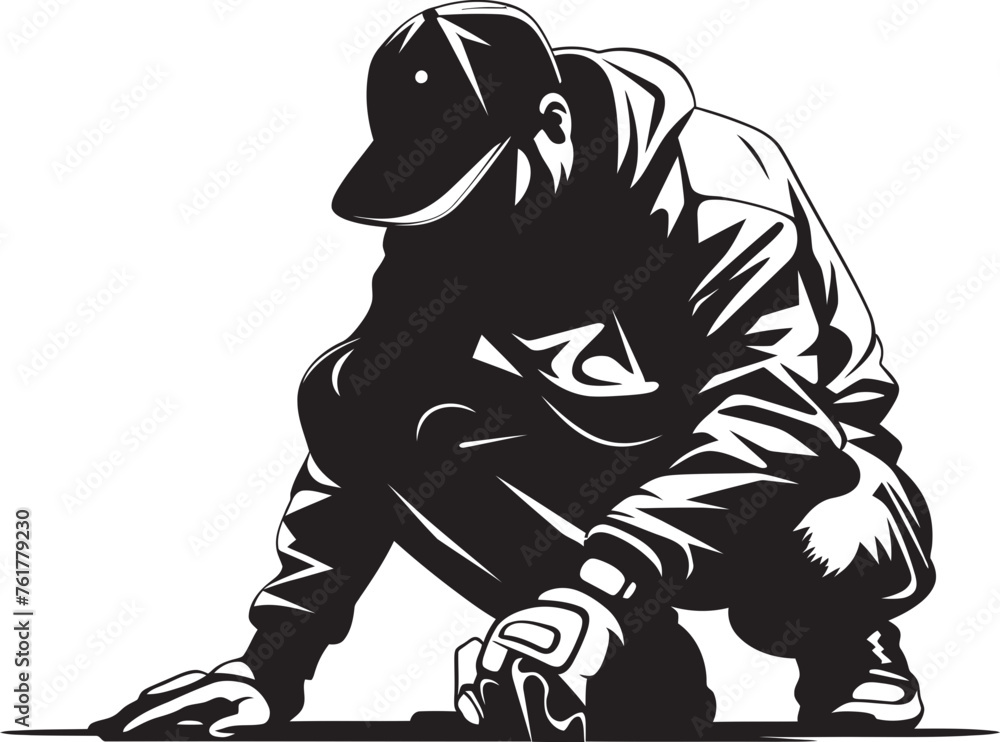 Fototapeta premium TagTactician Genius Vector Graffiti Symbol UrbanExpression Guru Black Logo Design Icon