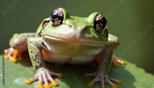 A Frog With Its Nostrils Flaring As It Breathes