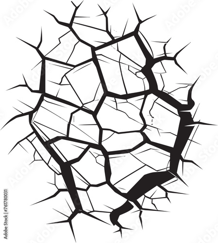 Sketchy Shatter Vector Cracked Lines Symbol Inked Rifts Hand Drawn Logo Design