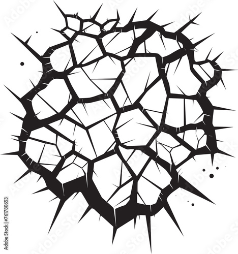 LineBreak Hand Drawn Crack Emblem InkSketch Cracked Lines Vector Design photo