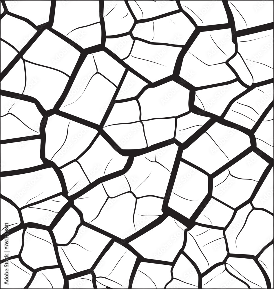 Fototapeta premium InkSketch Cracked Lines Vector Design DoodleBreak Black Logo Design Icon