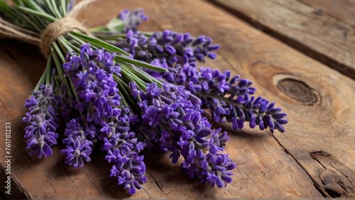 purple lavender lavender flowers  on an old rustic wooden table