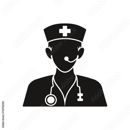 Registered Nurse Vector Silhouette