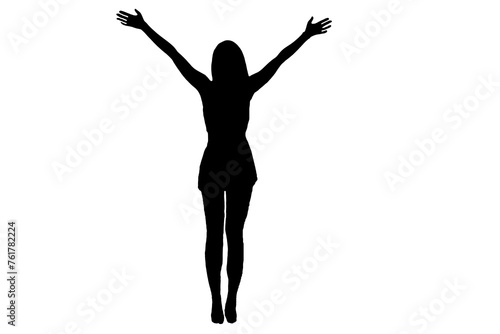 silhouette woman in yoga movements pilates body exercise vector image isolated on transparent white background