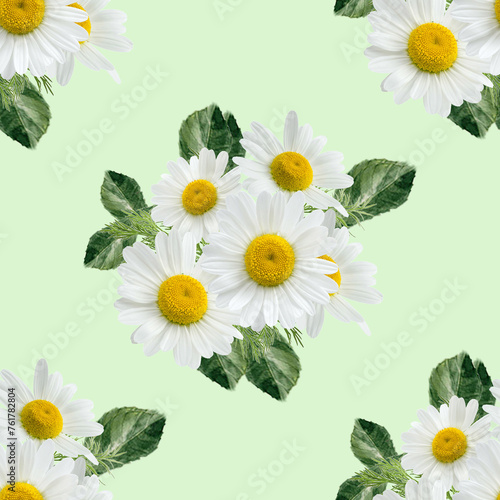 floral pattern for fabric, motif design white flowrs with green leaves and flowers