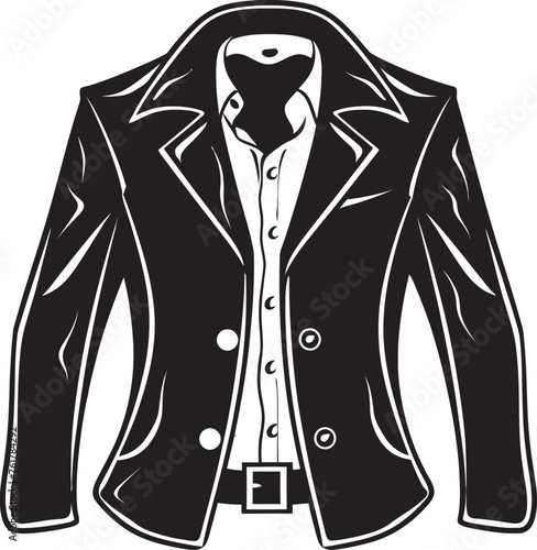 UrbanEdge Vector Black Logo Design for Stylish Jacket CityChic Iconic Emblem of Urban Elegance photo