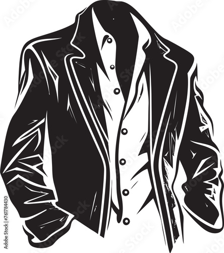 StreetSmart Vector Logo Design for Fashionable Coat NoirMode Black Emblem of Stylish Jacket photo