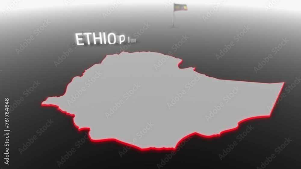 3d animated map of Ethiopia gets hit and fractured by the text “Climate Crisis” 3d animated map of Ethiopia gets hit and fractured by the text “Climate Crisis”
