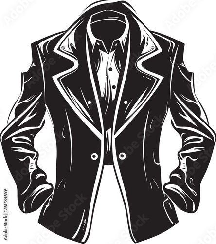 StreetSmart Vector Logo Design for Urban Jacket NoirCraze Black Emblem of Trendy Outerwear photo