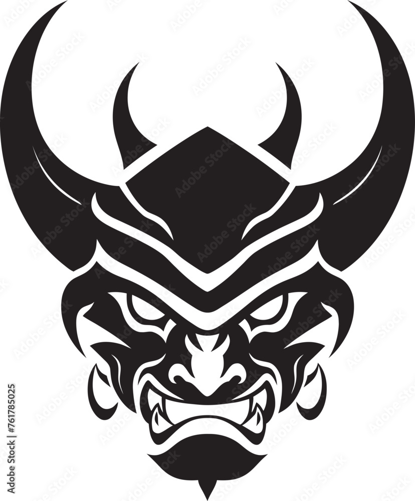 Kabuki Kaijin Hand Drawn Symbol for Sinister Mask Haunting Hanya Vector Logo Design for Terrifying Yokai Kabuki Kaijin Hand Drawn Symbol for Sinister Mask Haunting Hanya Vector Logo Design for Terrifying Yokai