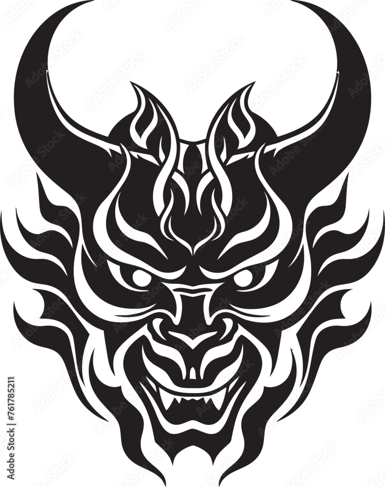 OniObscura Iconic Emblem of Mysterious Evil YokaiYore Hand Drawn Symbol for Ancient Demon OniObscura Iconic Emblem of Mysterious Evil YokaiYore Hand Drawn Symbol for Ancient Demon