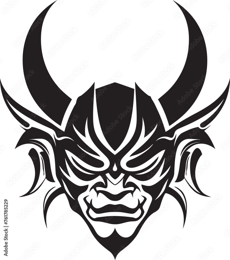 NohNemesis Vector Logo Design for Haunting Mask YokaiVisage Black Emblem of Eerie Spirit NohNemesis Vector Logo Design for Haunting Mask YokaiVisage Black Emblem of Eerie Spirit