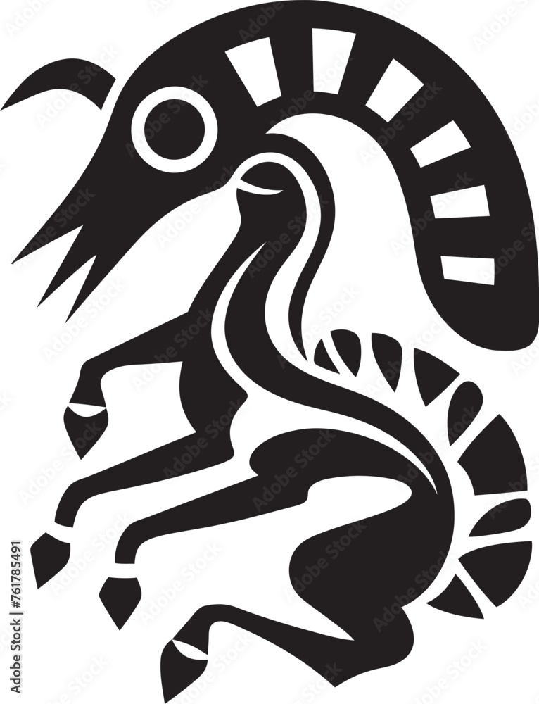 Obraz premium Kokopelli Chronicles Hand Drawn Symbol of Kokopelli in Black Tribal Serenity Black Logo Design of Kokopelli Icon