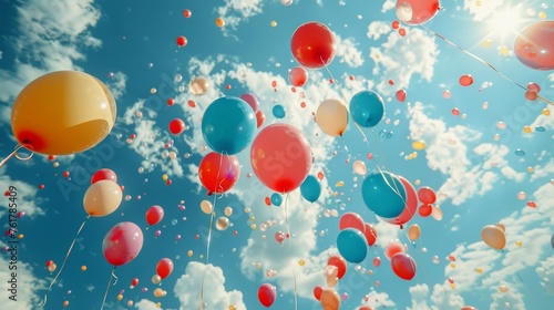 Bunch of Balloons Floating in the Air