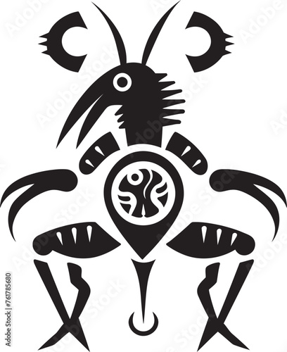 Kokopellis Echo Hand Drawn Symbol of Kokopelli in Black Ancient Harmonies Black Logo Design of Kokopelli Icon photo