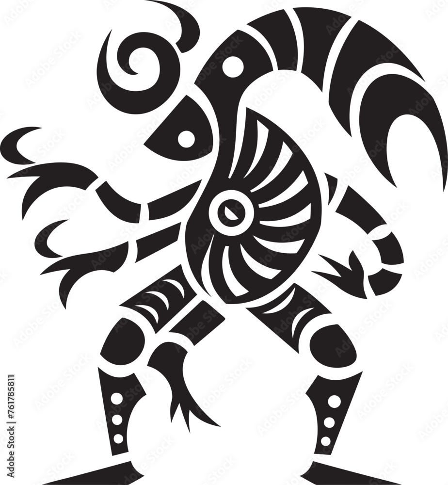 Obraz premium Desert Dancer Vector Emblem of Kokopelli in Black Southwest Serenade Hand Drawn Symbol of Kokopelli