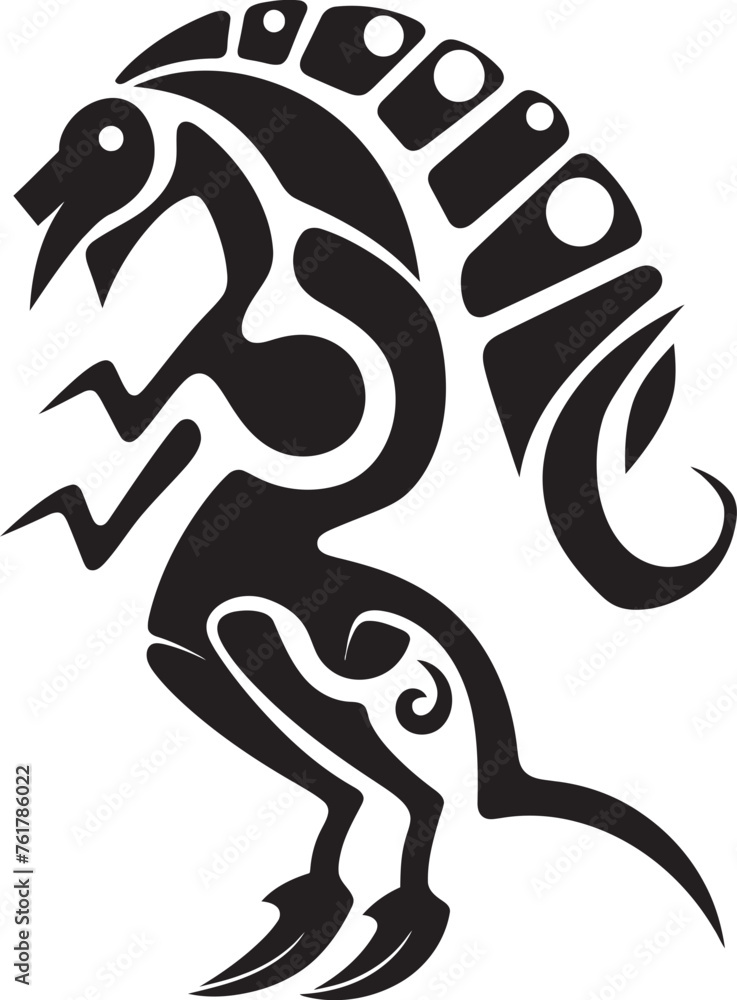Arid Anthem Black Kokopelli Emblem Design Canyon Caller Hand Drawn Kokopelli Symbol in Vector Black