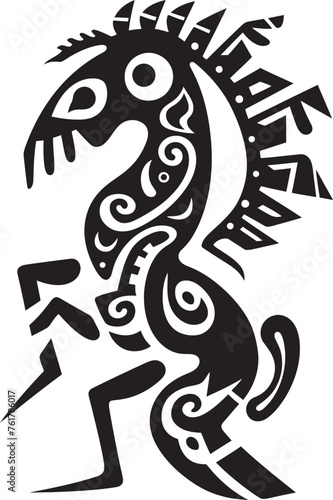 Mesa Minstrel Hand Drawn Kokopelli Symbol in Black Vector Kokopellis Serenade Black Logo Design of Tribal Art Icon