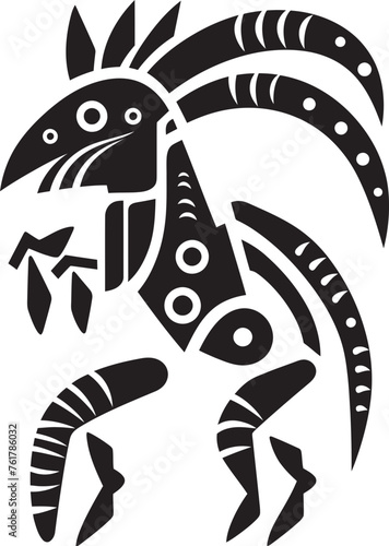 Desert Dreamer Black Kokopelli Emblem Design Mesa Minstrel Hand Drawn Kokopelli Symbol in Black Vector
