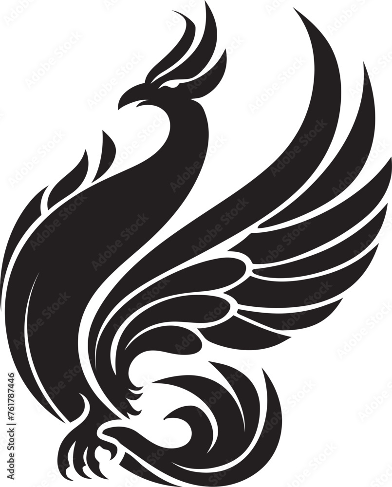 Immortal Phoenix Vector Icon of Mythical Bird in Black Celestial Blaze Hand Drawn Phoenix Symbol in Black Vector Immortal Phoenix Vector Icon of Mythical Bird in Black Celestial Blaze Hand Drawn Phoenix Symbol in Black Vector