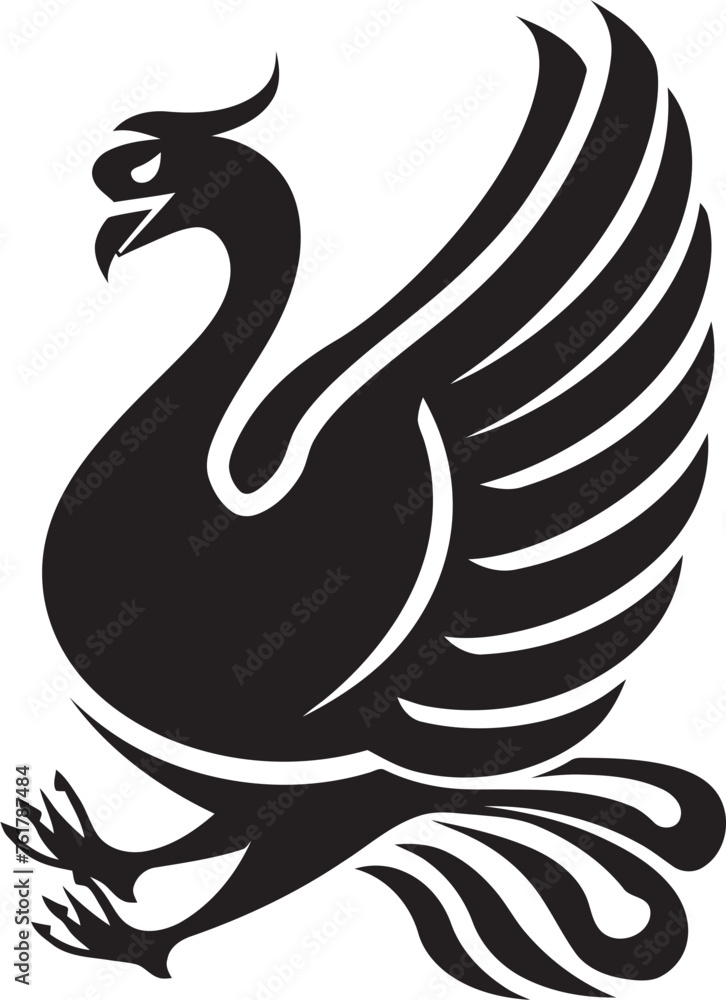 Eternal Flame Vector Icon of Mythical Phoenix in Black Cosmic Rebirth Hand Drawn Symbol of Legendary Phoenix in Black Vector Eternal Flame Vector Icon of Mythical Phoenix in Black Cosmic Rebirth Hand Drawn Symbol of Legendary Phoenix in Black Vector