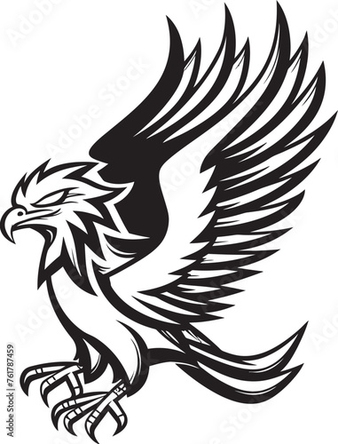 Phoenix Sovereignty Logo Design of Legendary Phoenix in Black Vector Immortal Phoenix Vector Icon of Mythical Phoenix in Black