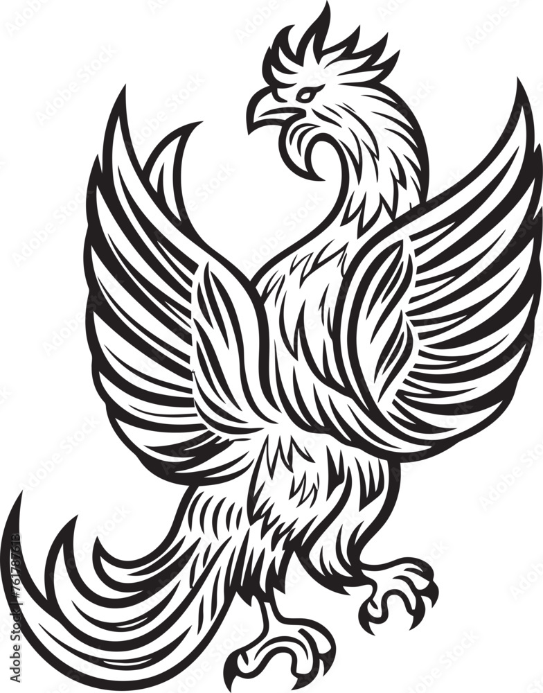 Eternal Flame Vector Icon of Mythical Phoenix in Black Cosmic Rebirth Hand Drawn Symbol of Legendary Phoenix in Black Vector Eternal Flame Vector Icon of Mythical Phoenix in Black Cosmic Rebirth Hand Drawn Symbol of Legendary Phoenix in Black Vector