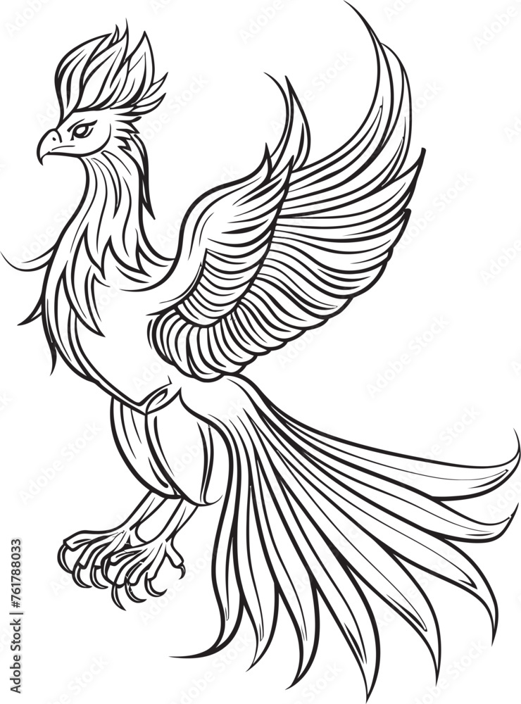 Cosmic Wings Hand Drawn Phoenix Symbol in Black Vector Phoenix Dominion Logo Design of Mythical Bird in Black Vector Cosmic Wings Hand Drawn Phoenix Symbol in Black Vector Phoenix Dominion Logo Design of Mythical Bird in Black Vector