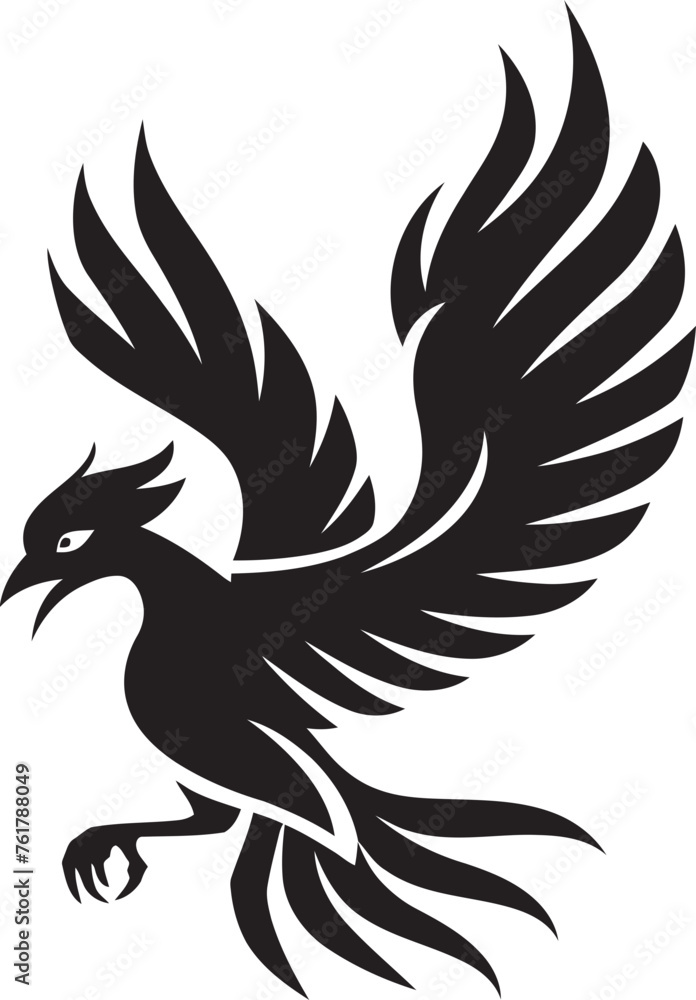 Phoenix Legacy Logo Design of Legendary Bird in Black Vector Eternal Flame Vector Icon of Mythical Phoenix in Black Phoenix Legacy Logo Design of Legendary Bird in Black Vector Eternal Flame Vector Icon of Mythical Phoenix in Black