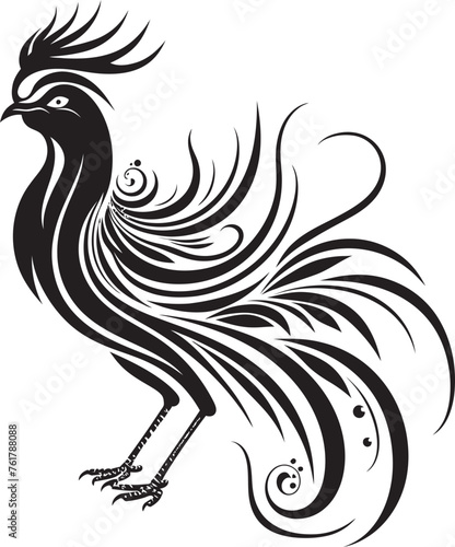 Immortal Majesty Legendary Phoenix Icon in Vector Black Celestial Phoenix Ethereal Symbol in Black Vector