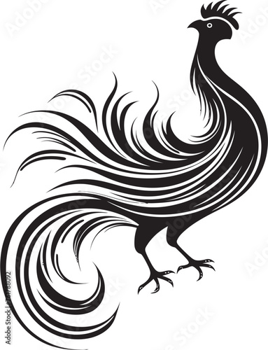 Eternal Radiance Mythical Avian Logo Design in Vector Black Tactical Firearm M16 Rifle Vector Black Logo Design Icon