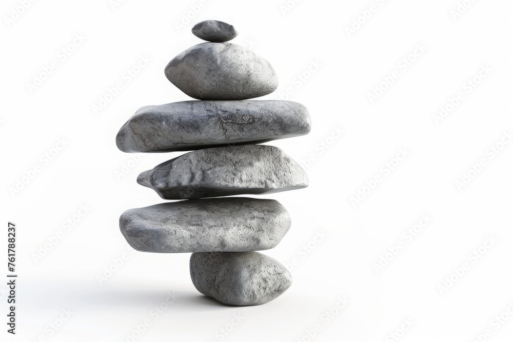 six zen stones isolated on white background six zen stones isolated on white background