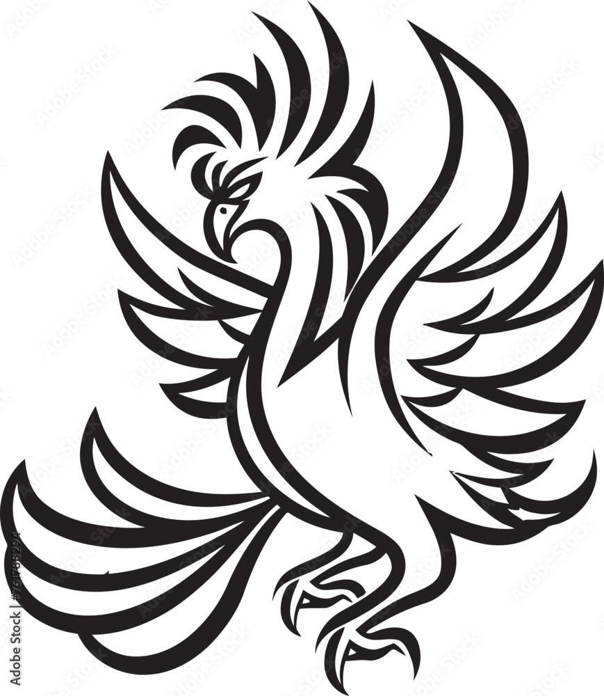 Phoenix Luminescence Vector Icon of Mythical Bird in Black Eternal Blaze Hand Drawn Phoenix Symbol in Black Vector Phoenix Luminescence Vector Icon of Mythical Bird in Black Eternal Blaze Hand Drawn Phoenix Symbol in Black Vector