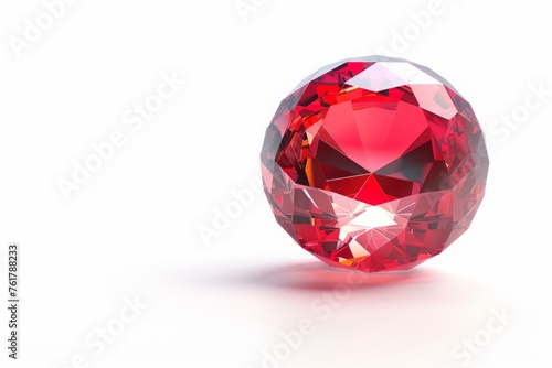 red ruby gem isolated on white background 