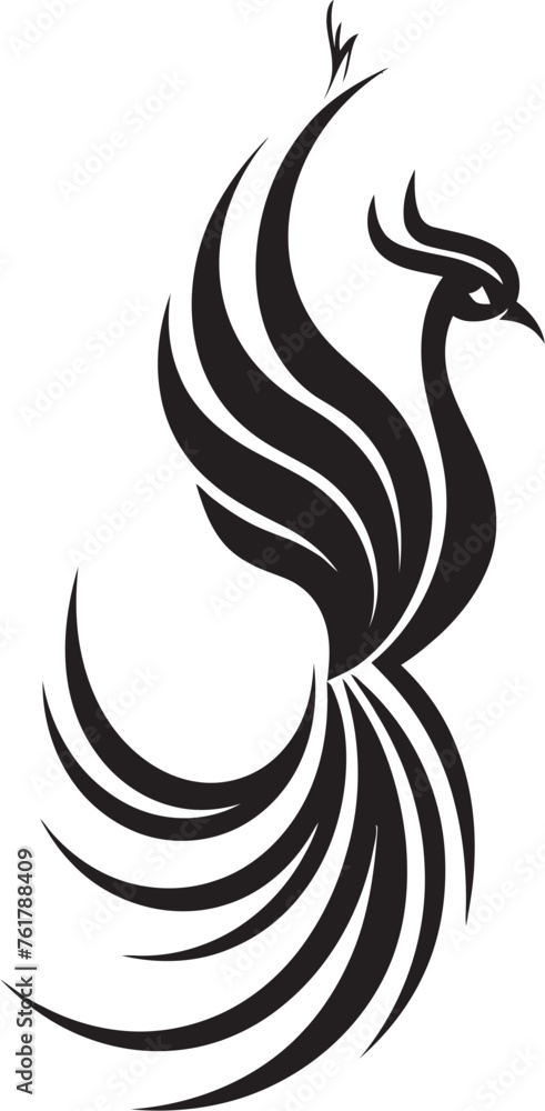 Sacred Avian Vector Icon of Legendary Phoenix in Black Cosmic Ruler Black Logo Design of Divine Phoenix Icon Sacred Avian Vector Icon of Legendary Phoenix in Black Cosmic Ruler Black Logo Design of Divine Phoenix Icon