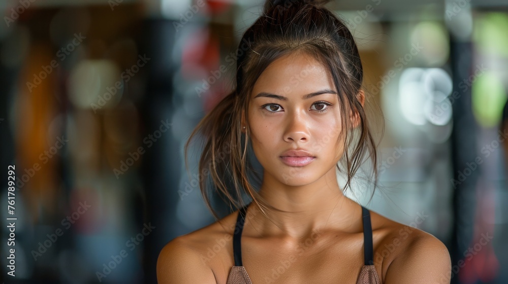 Young Woman Standing in Front of Mirror