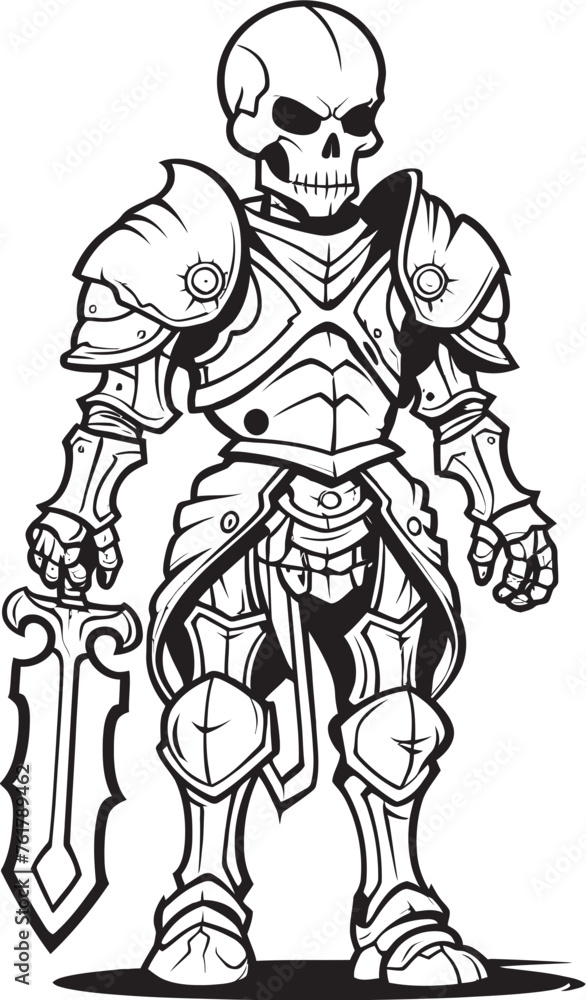 Soulless Sentry Skeleton Knight Icon in Black Vector Shadow Knight Skeleton Knight Symbol in Black Vector